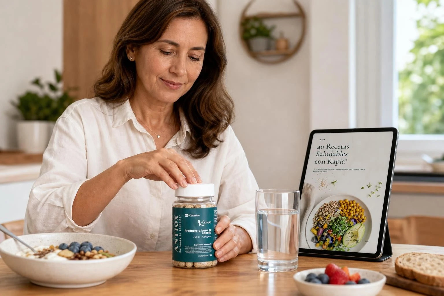 Escena ilustrativa de Antiox junto al desayuno
